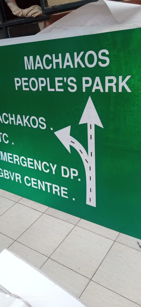 Directional wayfinding signage at JKIA, Nairobi