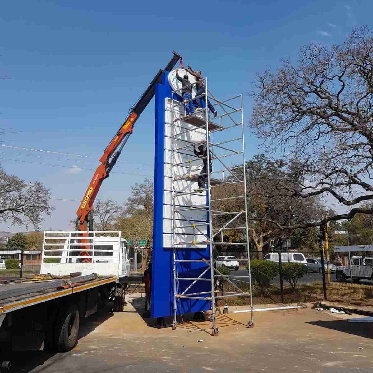 Custom pylon sign fabrication and installation in Nairobi by Bright Signage Hub.