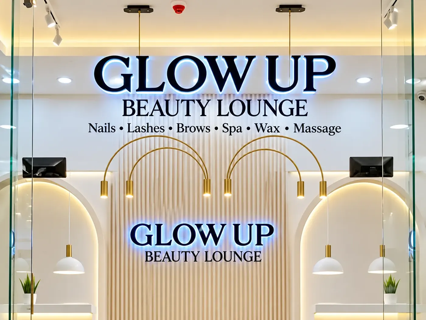 Glow Up stand-alone halo-lit 3D letter sign, Nairobi