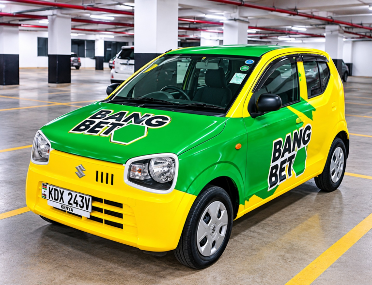 Branded car with a full vehicle wrap in Kenya
