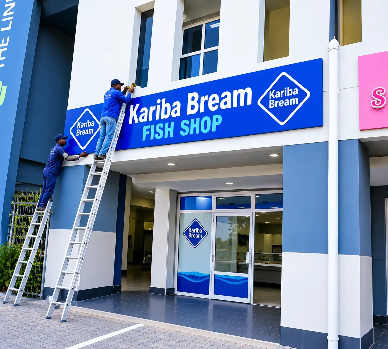 Kariba 2D shopfront fascia signage, Kenya
