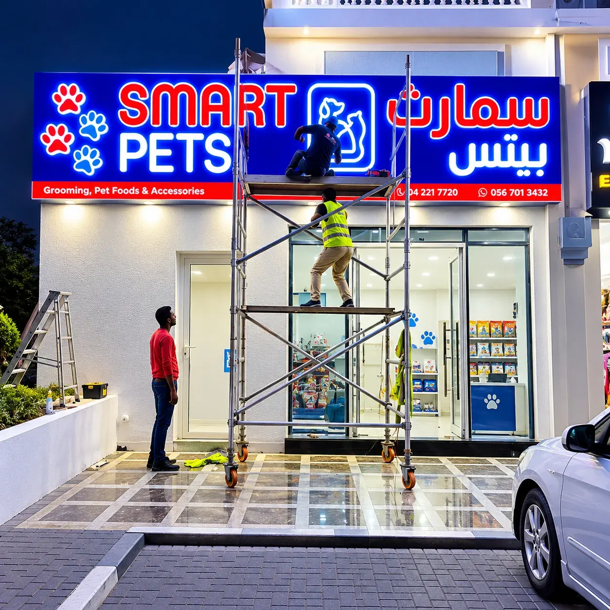 Smart Pets illuminated 3D shopfront signage